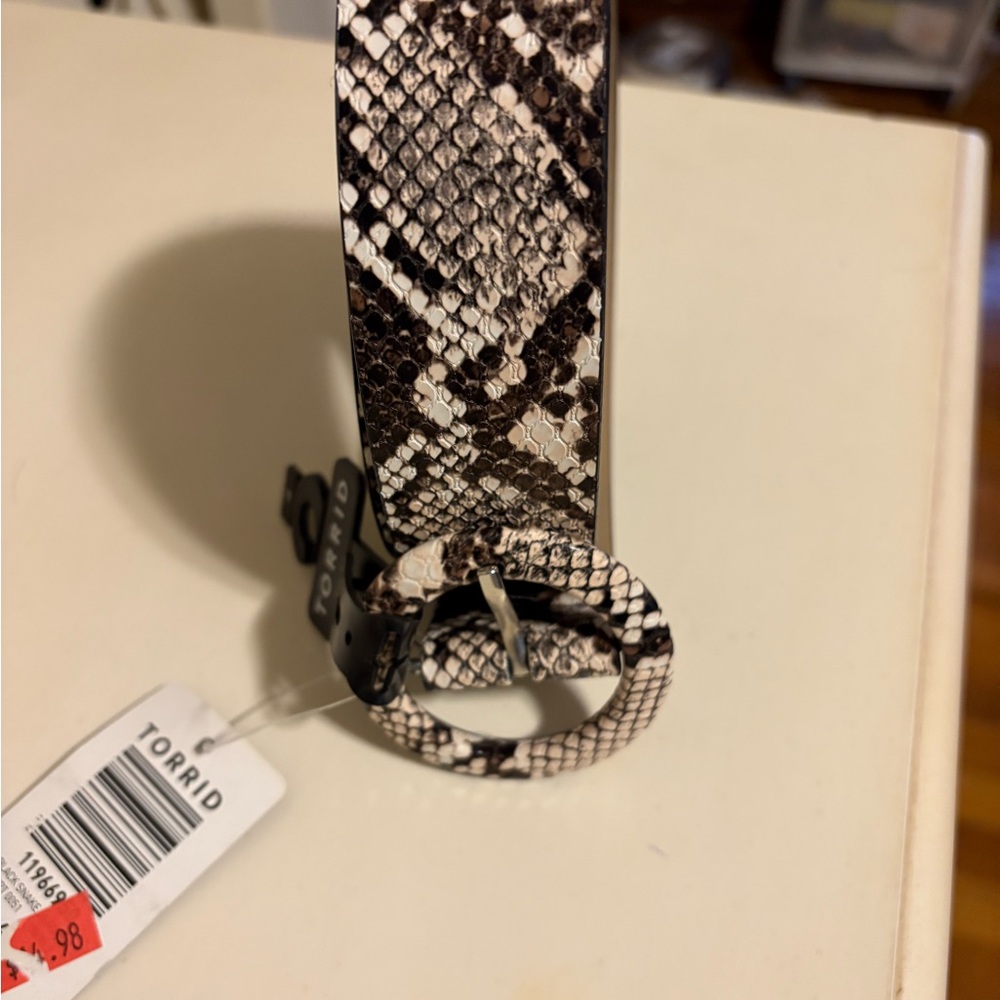 Torrid Reptile Belt - Black and Cream Snake Print
